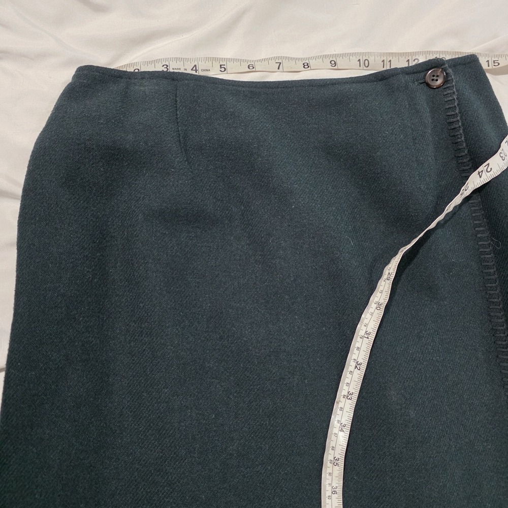Vintage Talbots Wool Wrap Skirt Size 8 Dark Green Teacher Old Money Academia - Picture 6 of 8